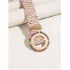 imageVerdusa Womens Round Buckle Elastic Straw Belts Boho Waist BeltMulticolor