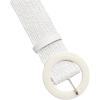 imageVerdusa Womens Round Buckle Elastic Straw Belts Boho Waist BeltWhite