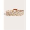 imageVerdusa Womens Square Buckle Woven Belt Straw Waist BeltsMulticolor