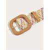 imageVerdusa Womens Square Buckle Woven Belt Straw Waist BeltsMulticolor
