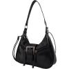 imageVerdusa Womens Vintage PU Leather Shoulder Bag Zipper Underarm BagsBlack