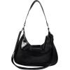 imageVerdusa Womens Vintage PU Leather Shoulder Bag Zipper Underarm BagsBlack