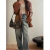 imageVerdusa Womens Vintage PU Leather Shoulder Bag Zipper Underarm BagsBrown