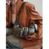 imageVerdusa Womens Vintage PU Leather Shoulder Bag Zipper Underarm BagsBrown
