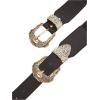 imageVerdusa Womens Vintage Western Leather Belt Double Buckle Cowgirl Waist BeltsBlack