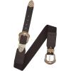 imageVerdusa Womens Vintage Western Leather Belt Double Buckle Cowgirl Waist BeltsBlack