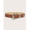 imageVerdusa Womens Western Cowgirl Buckle PU Leather Waist Belts Vintage BeltBrown