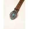 imageVerdusa Womens Western Cowgirl Buckle PU Leather Waist Belts Vintage BeltLight Brown