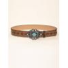 imageVerdusa Womens Western Cowgirl Buckle PU Leather Waist Belts Vintage BeltLight Brown