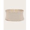 imageVerdusa Womens Wide Corset Belt Elastic Waist Waistband Ruffle BeltsApricot