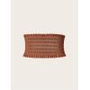 imageVerdusa Womens Wide Corset Belt Elastic Waist Waistband Ruffle BeltsBrown