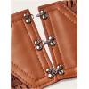 imageVerdusa Womens Wide Corset Belt Elastic Waist Waistband Ruffle BeltsBrown