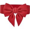 imageVerdusa Womens Bow Knot Wide Elastic Waist Belt Stretchy WaistbandRed