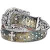 imageVerdusa Womens Cow Print Western Leather Belt Fashion Waist BeltsGreen