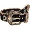 imageVerdusa Womens Floral Embroidery Square Buckle Leather Belts Vintage BeltBlack Multi