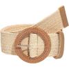 imageVerdusa Womens Round Buckle Elastic Straw Belts Boho Waist BeltMedium Beige