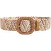imageVerdusa Womens Square Buckle Woven Belt Straw Waist BeltsMulticolor