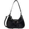 imageVerdusa Womens Vintage PU Leather Shoulder Bag Zipper Underarm BagsBlack