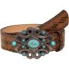 imageVerdusa Womens Western Cowgirl Buckle PU Leather Waist Belts Vintage BeltLight Brown