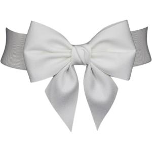 imageVerdusa Womens Bow Knot Wide Elastic Waist Belt Stretchy WaistbandWhite