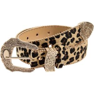 imageVerdusa Womens Cow Print Western Leather Belt Fashion Waist BeltsMulticolorb