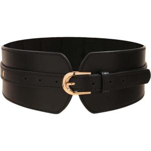 imageVerdusa Womens Leather Wide Belts Buckle Waist Belt WaistbandsBlack