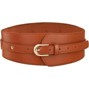 imageVerdusa Womens Leather Wide Belts Buckle Waist Belt WaistbandsBrown
