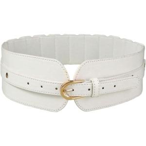 imageVerdusa Womens Leather Wide Belts Buckle Waist Belt WaistbandsWhite