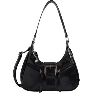 imageVerdusa Womens Vintage PU Leather Shoulder Bag Zipper Underarm BagsBlack