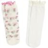 imageVerdusa Womens 2 Pairs Ruffle Socks  Sheer Mesh Thin Transparent Ankle SocksBeige and Pink