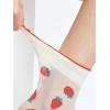 imageVerdusa Womens 2 Pairs Ruffle Socks  Sheer Mesh Thin Transparent Ankle SocksWhite Red