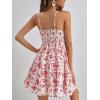 imageVerdusa Womens Floral Print Ruched Sleeveless Ruffle Hem A Line Swing Cami DressRed