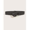 imageVerdusa Womens Round Buckle Straw Belts Boho Braided Waist BeltBlack