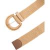 imageVerdusa Womens Round Buckle Straw Belts Boho Braided Waist BeltCamel