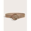 imageVerdusa Womens Round Buckle Straw Belts Boho Braided Waist BeltCoffee Brown