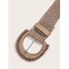 imageVerdusa Womens Round Buckle Straw Belts Boho Braided Waist BeltCoffee Brown