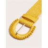 imageVerdusa Womens Round Buckle Straw Belts Boho Braided Waist BeltYellow