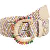 imageVerdusa Womens Round Buckle Straw Belts Boho Braided Waist BeltMulticolor