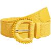 imageVerdusa Womens Round Buckle Straw Belts Boho Braided Waist BeltYellow