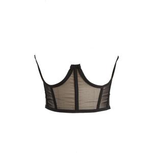 imageVerdusa Womens Lace Up Bustier Corset Sheer Mesh Underbust Cincher Wide Belt