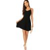 imageVerdusa Womens Adjustable Spaghetti Straps V Neck Flared Cami Slip DressBlack