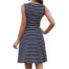 imageVerdusa Womens Casual Dresses 2025 Sleeveless Striped Mini Dress High Waisted A Line DressesDark Blue