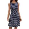 imageVerdusa Womens Casual Dresses 2025 Sleeveless Striped Mini Dress High Waisted A Line DressesDark Blue