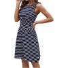 imageVerdusa Womens Casual Dresses 2025 Sleeveless Striped Mini Dress High Waisted A Line DressesDark Blue