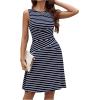 imageVerdusa Womens Casual Dresses 2025 Sleeveless Striped Mini Dress High Waisted A Line DressesDark Blue