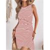 imageVerdusa Womens Casual Dresses 2025 Sleeveless Striped Mini Dress High Waisted A Line DressesPink