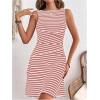 imageVerdusa Womens Casual Dresses 2025 Sleeveless Striped Mini Dress High Waisted A Line DressesPink