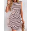 imageVerdusa Womens Casual Dresses 2025 Sleeveless Striped Mini Dress High Waisted A Line DressesPink and Black