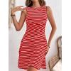 imageVerdusa Womens Casual Dresses 2025 Sleeveless Striped Mini Dress High Waisted A Line DressesRed and White