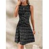imageVerdusa Womens Casual Dresses 2025 Sleeveless Striped Mini Dress High Waisted A Line DressesStriped Black
